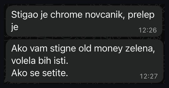 Poruka kupca Anonimno